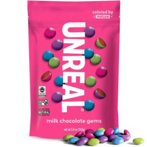 UNREAL Milk Chocolate Candy Coated Gems Pouch 5oz 6ct
